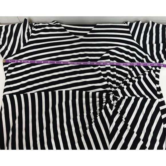 Lane Bryant Striped Side-Knot Midi Dress Womens 22/24 V-Neck Stretch 3/4 Sleeve - Picture 11 of 14